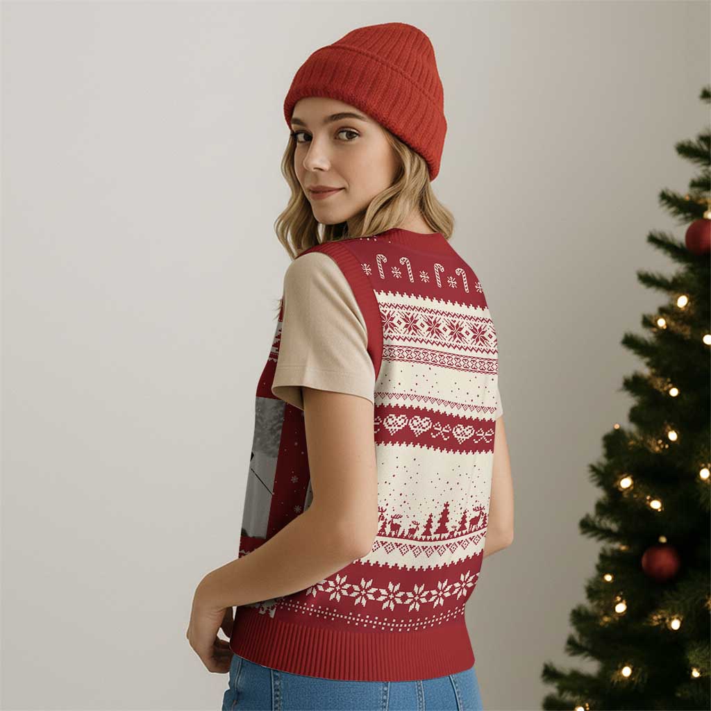 Funny Skiing Nun Graphics Photo Skier Winter Sport V-Neck Knit Sweater Vest TS11 Print Your Wear