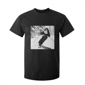 Funny Skiing Nun Graphics Photo Skier Winter Sport T Shirt For Kid TS11 Black Print Your Wear