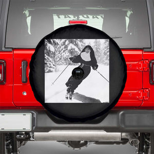 Funny Skiing Nun Graphics Photo Skier Winter Sport Spare Tire Cover TS11 Black Print Your Wear