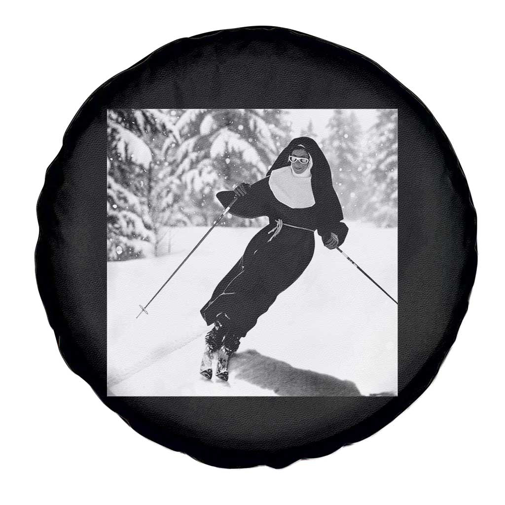 Funny Skiing Nun Graphics Photo Skier Winter Sport Spare Tire Cover TS11 Print Your Wear