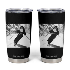 Funny Skiing Nun Graphics Photo Skier Winter Sport Tumbler Cup TS11 Black Print Your Wear
