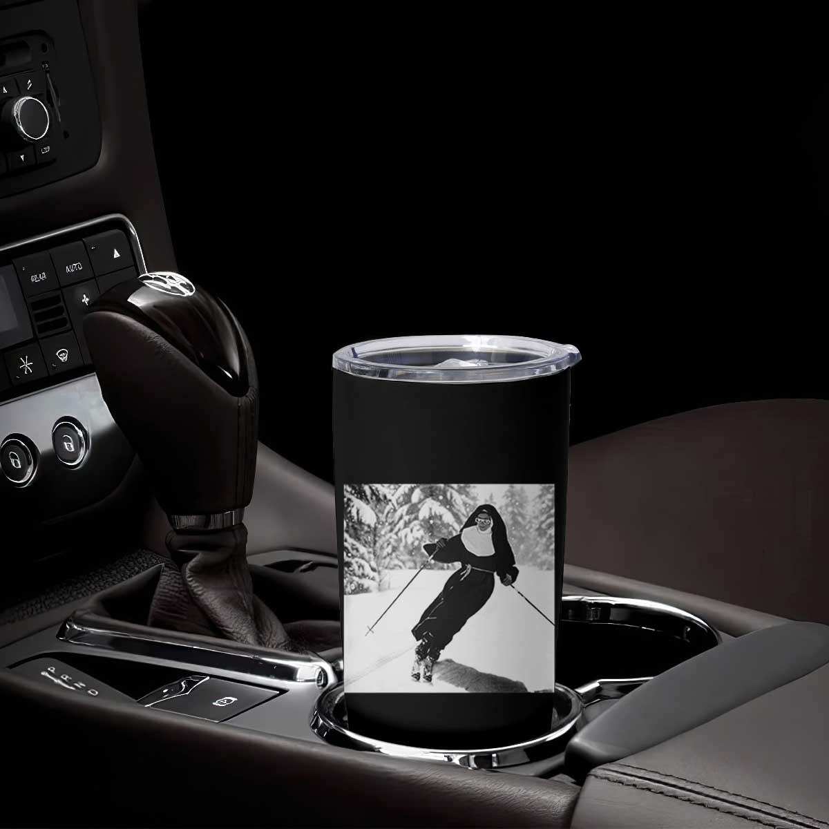 Funny Skiing Nun Graphics Photo Skier Winter Sport Tumbler Cup TS11 Print Your Wear