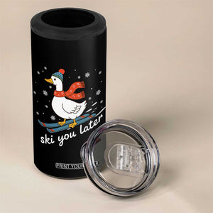 Funny Skiing Goose 4 in 1 Can Cooler Tumbler Ski You Later Winter Vacation Sport TS11 Print Your Wear