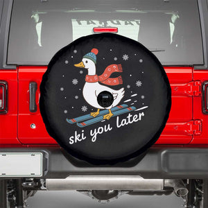 Funny Skiing Goose Spare Tire Cover Ski You Later Winter Vacation Sport TS11 Black Print Your Wear