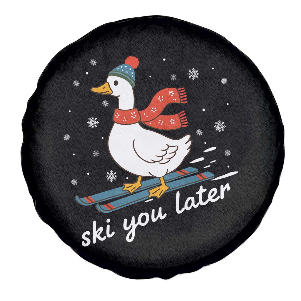 Funny Skiing Goose Spare Tire Cover Ski You Later Winter Vacation Sport TS11 Print Your Wear