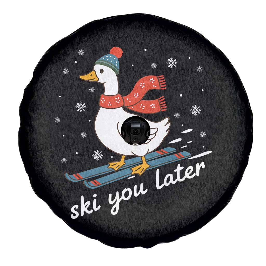 Funny Skiing Goose Spare Tire Cover Ski You Later Winter Vacation Sport TS11 Print Your Wear