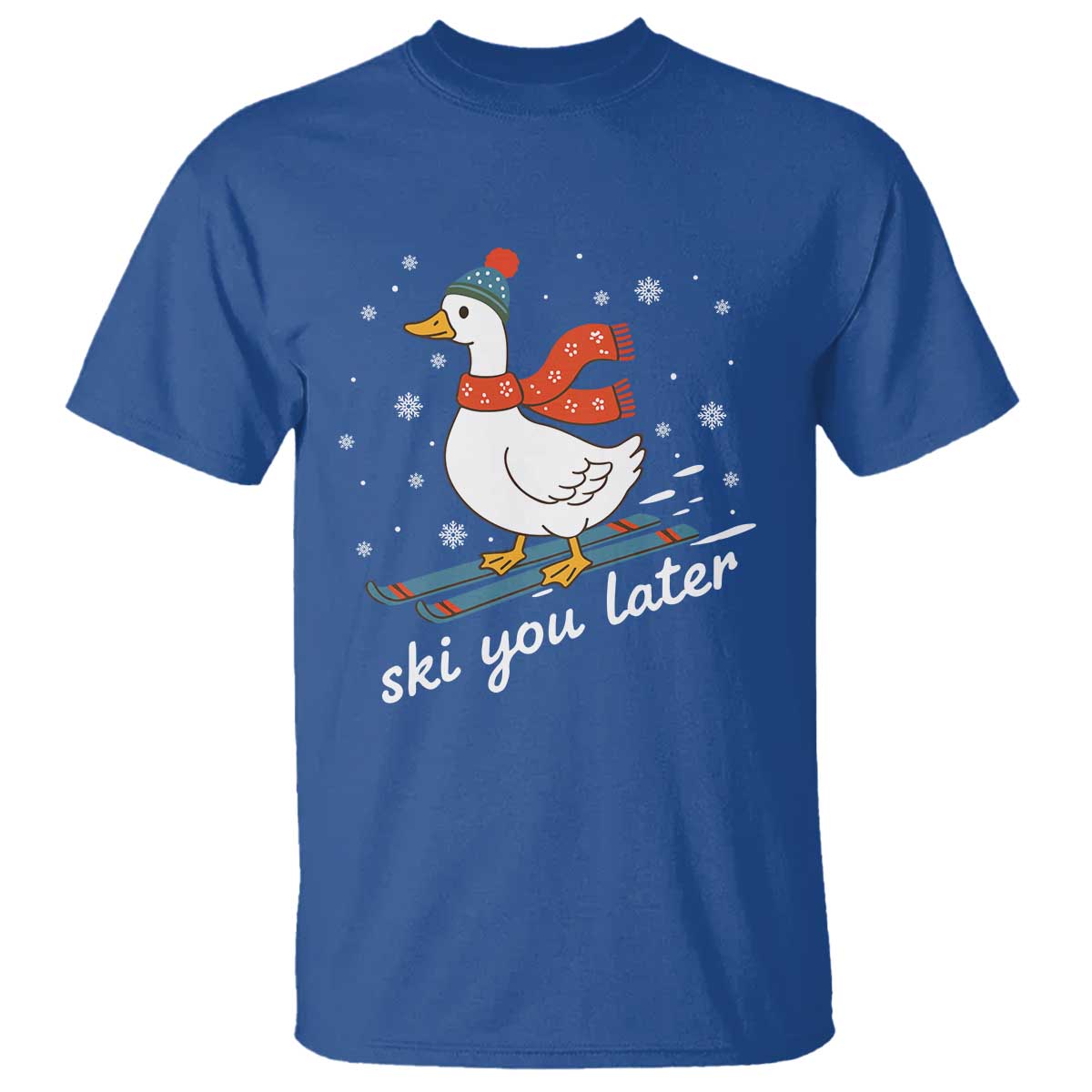 Funny Skiing Goose T Shirt Ski You Later Winter Vacation Sport TS11 Royal Blue Print Your Wear