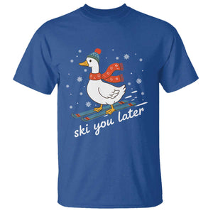 Funny Skiing Goose T Shirt Ski You Later Winter Vacation Sport TS11 Royal Blue Print Your Wear