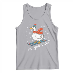 Funny Skiing Goose Tank Top Ski You Later Winter Vacation Sport TS11 Athletic Heather Print Your Wear