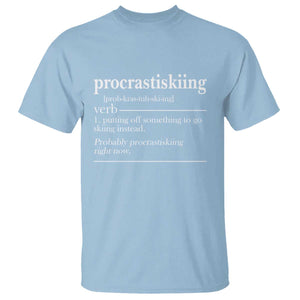 Funny Procrastiskiing Definition Skiing Snow Ski Sports Lover T Shirt TS11 Light Blue Print Your Wear