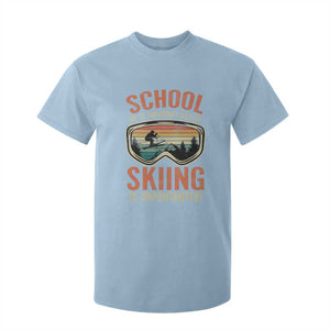 Funny School Is Important But Skiing Is Importanter T Shirt For Kid TS11 Light Blue Print Your Wear