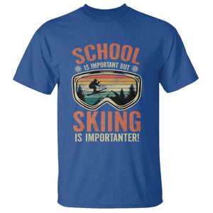 Funny School Is Important But Skiing Is Importanter T Shirt TS11 Royal Blue Print Your Wear