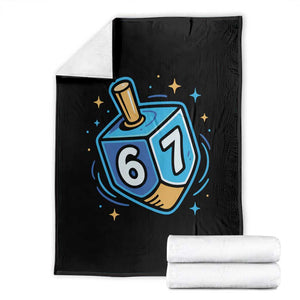 Funny 67 Hanukkah Dreidel Throw Blanket Chanukah Star Of David TS11 Black Print Your Wear