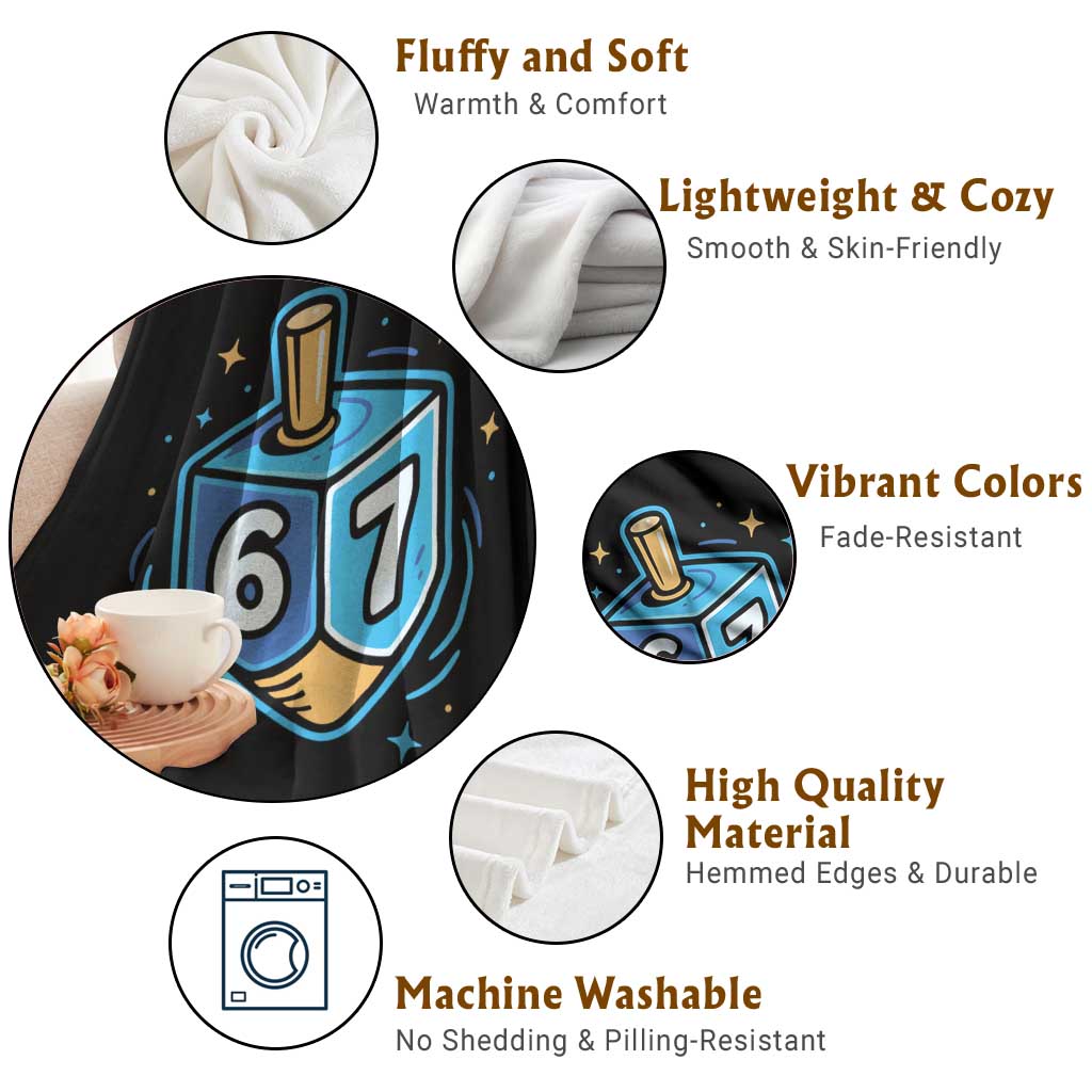 Funny 67 Hanukkah Dreidel Throw Blanket Chanukah Star Of David TS11 Print Your Wear