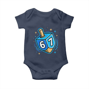 Funny 67 Hanukkah Dreidel Baby Onesie Chanukah Star Of David TS11 Navy Print Your Wear