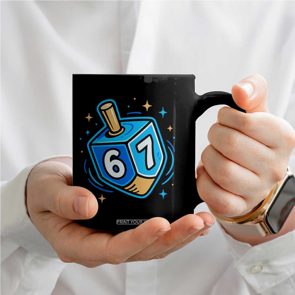 Funny 67 Hanukkah Dreidel Coffee Mug Chanukah Star Of David TS11 Print Your Wear