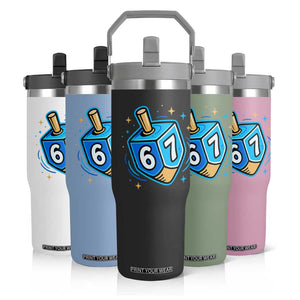 Funny 67 Hanukkah Dreidel Flip Straw Tumbler Chanukah Star Of David TS11 Print Your Wear