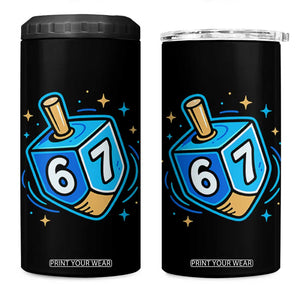 Funny 67 Hanukkah Dreidel 4 in 1 Can Cooler Tumbler Chanukah Star Of David TS11 One Size: 16 oz Black Print Your Wear