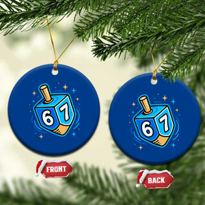 Funny 67 Hanukkah Dreidel Ceramic Ornament Chanukah Star Of David TS11 1pc Blue Print Your Wear