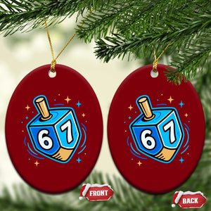 Funny 67 Hanukkah Dreidel Ceramic Ornament Chanukah Star Of David TS11 Print Your Wear