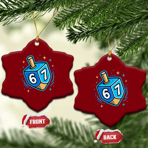 Funny 67 Hanukkah Dreidel Ceramic Ornament Chanukah Star Of David TS11 Print Your Wear