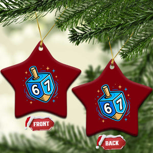 Funny 67 Hanukkah Dreidel Ceramic Ornament Chanukah Star Of David TS11 Print Your Wear