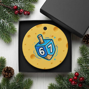 Funny 67 Hanukkah Dreidel Ceramic Ornament Chanukah Star Of David TS11 1pc Yellow Cheese Print Your Wear