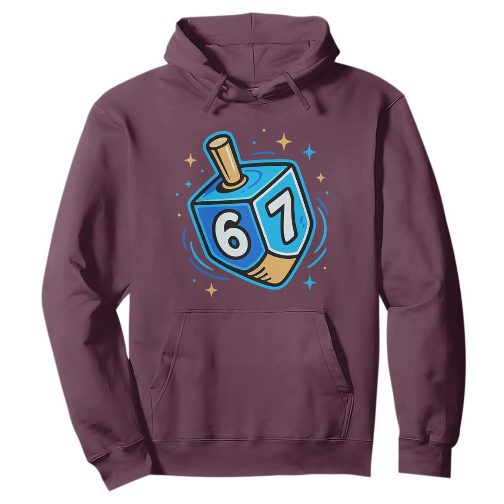 Funny 67 Hanukkah Dreidel Hoodie Chanukah Star Of David TS11 Maroon Print Your Wear