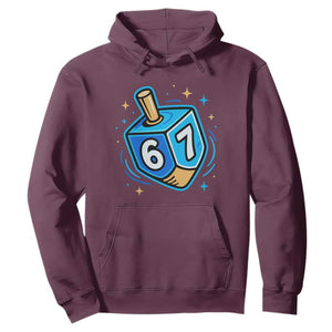 Funny 67 Hanukkah Dreidel Hoodie Chanukah Star Of David TS11 Maroon Print Your Wear