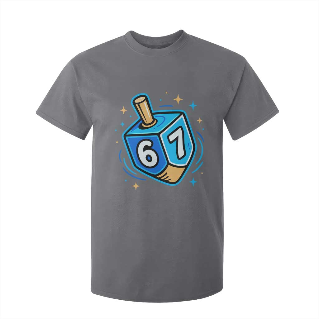Funny 67 Hanukkah Dreidel T Shirt For Kid Chanukah Star Of David TS11 Charcoal Print Your Wear