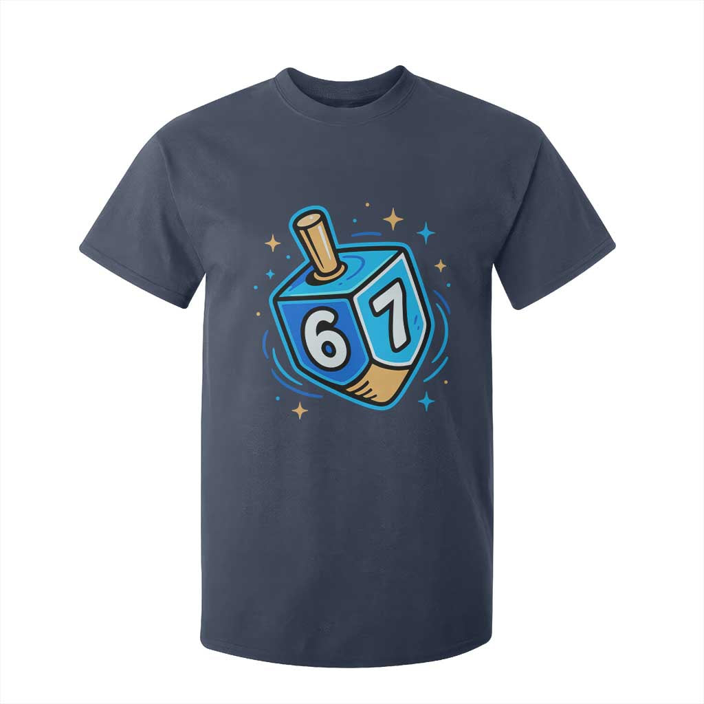 Funny 67 Hanukkah Dreidel T Shirt For Kid Chanukah Star Of David TS11 Navy Print Your Wear