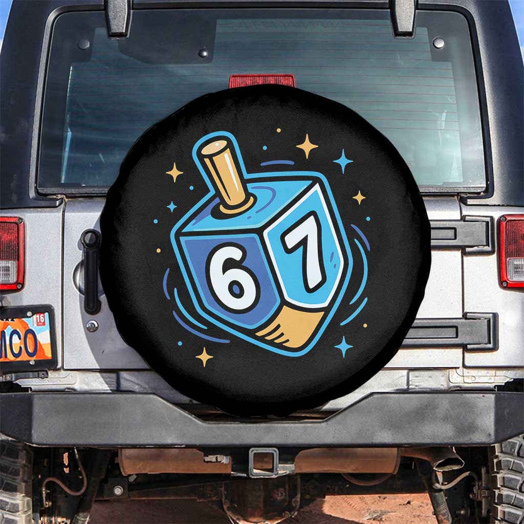 Funny 67 Hanukkah Dreidel Spare Tire Cover Chanukah Star Of David TS11 No hole Black Print Your Wear