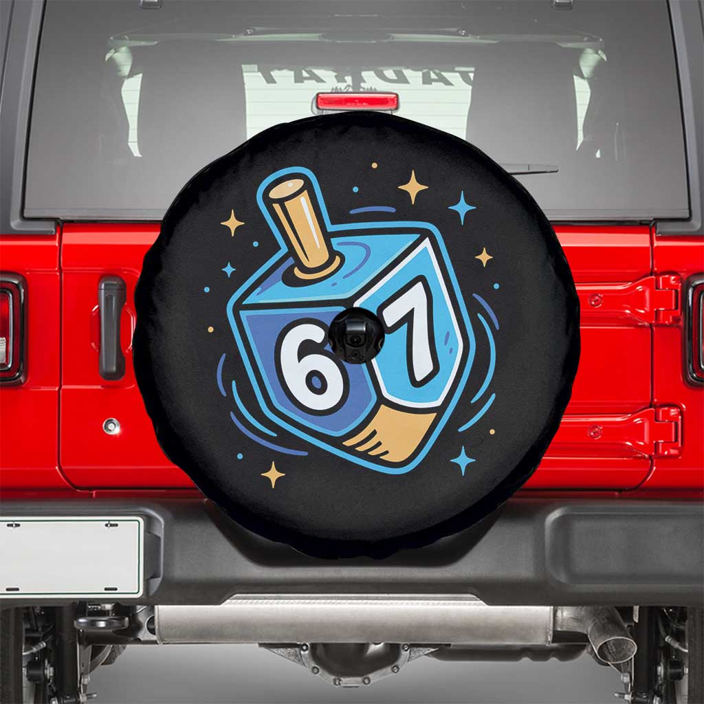 Funny 67 Hanukkah Dreidel Spare Tire Cover Chanukah Star Of David TS11 Black Print Your Wear