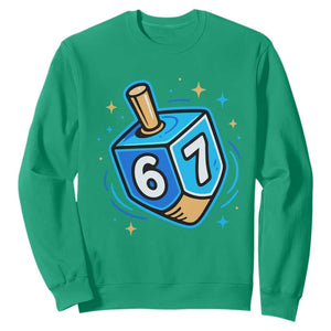 Funny 67 Hanukkah Dreidel Sweatshirt Chanukah Star Of David TS11 Irish Green Print Your Wear