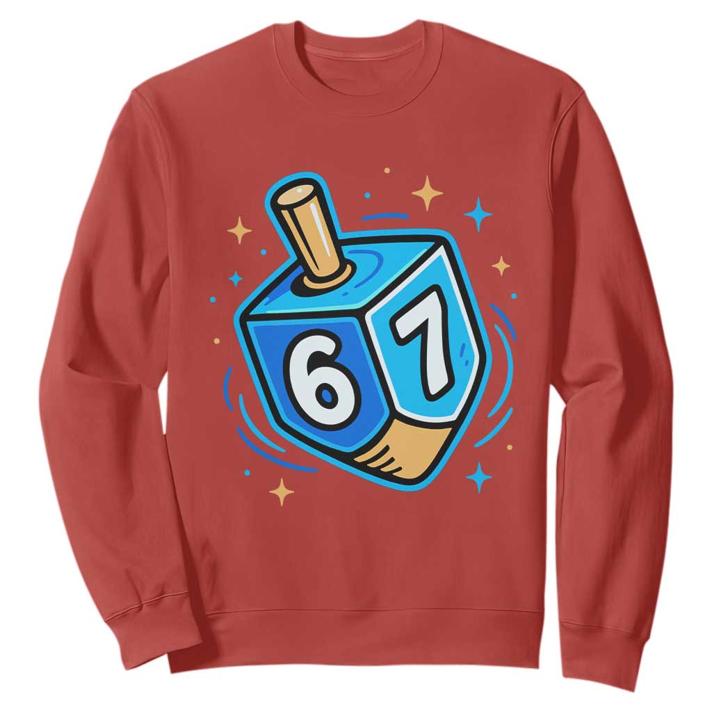 Funny 67 Hanukkah Dreidel Sweatshirt Chanukah Star Of David TS11 Red Print Your Wear