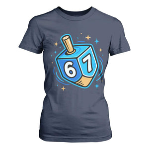 Funny 67 Hanukkah Dreidel T Shirt For Women Chanukah Star Of David TS11 Navy Print Your Wear