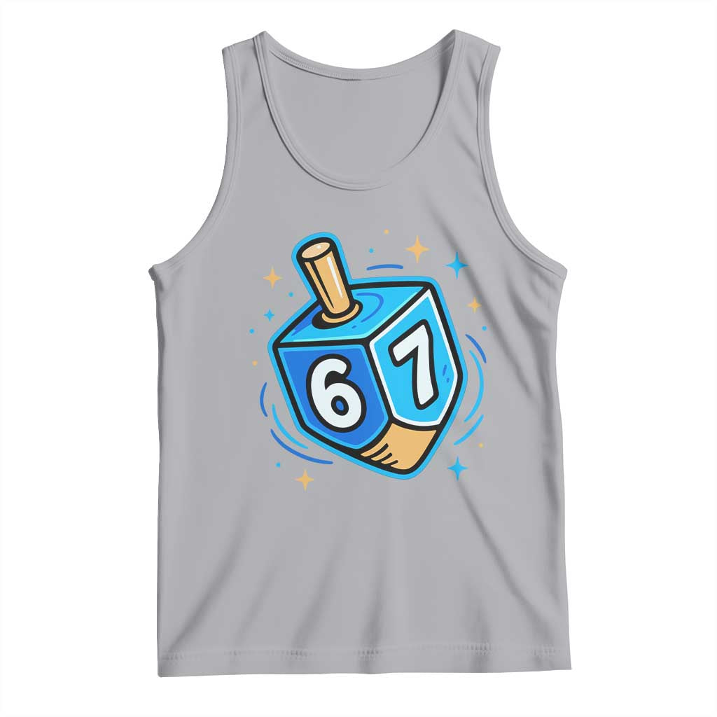 Funny 67 Hanukkah Dreidel Tank Top Chanukah Star Of David TS11 Athletic Heather Print Your Wear