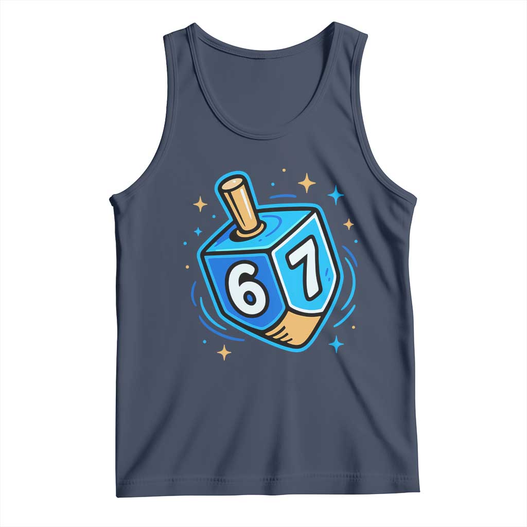 Funny 67 Hanukkah Dreidel Tank Top Chanukah Star Of David TS11 Navy Print Your Wear