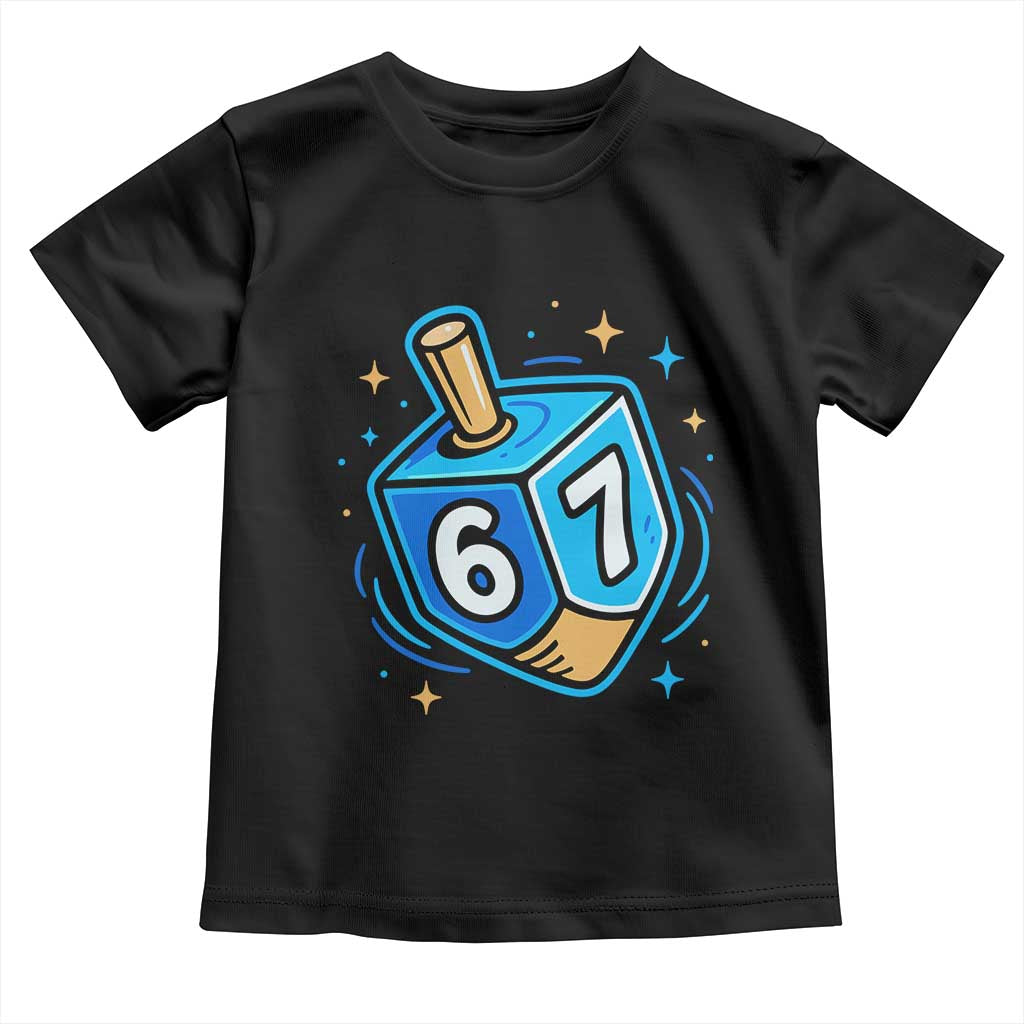 Funny 67 Hanukkah Dreidel Toddler T Shirt Chanukah Star Of David TS11 Black Print Your Wear