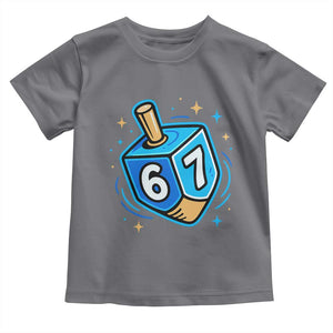 Funny 67 Hanukkah Dreidel Toddler T Shirt Chanukah Star Of David TS11 Charcoal Print Your Wear
