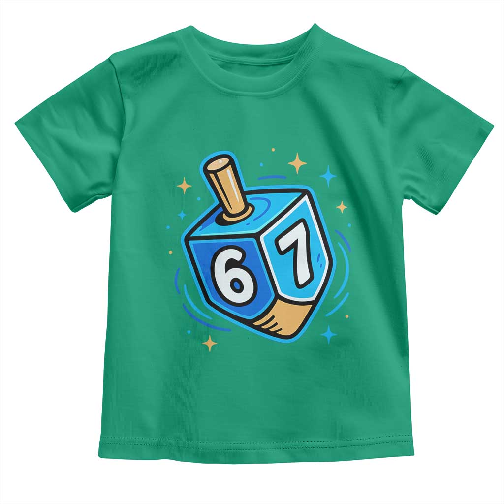 Funny 67 Hanukkah Dreidel Toddler T Shirt Chanukah Star Of David TS11 Irish Green Print Your Wear