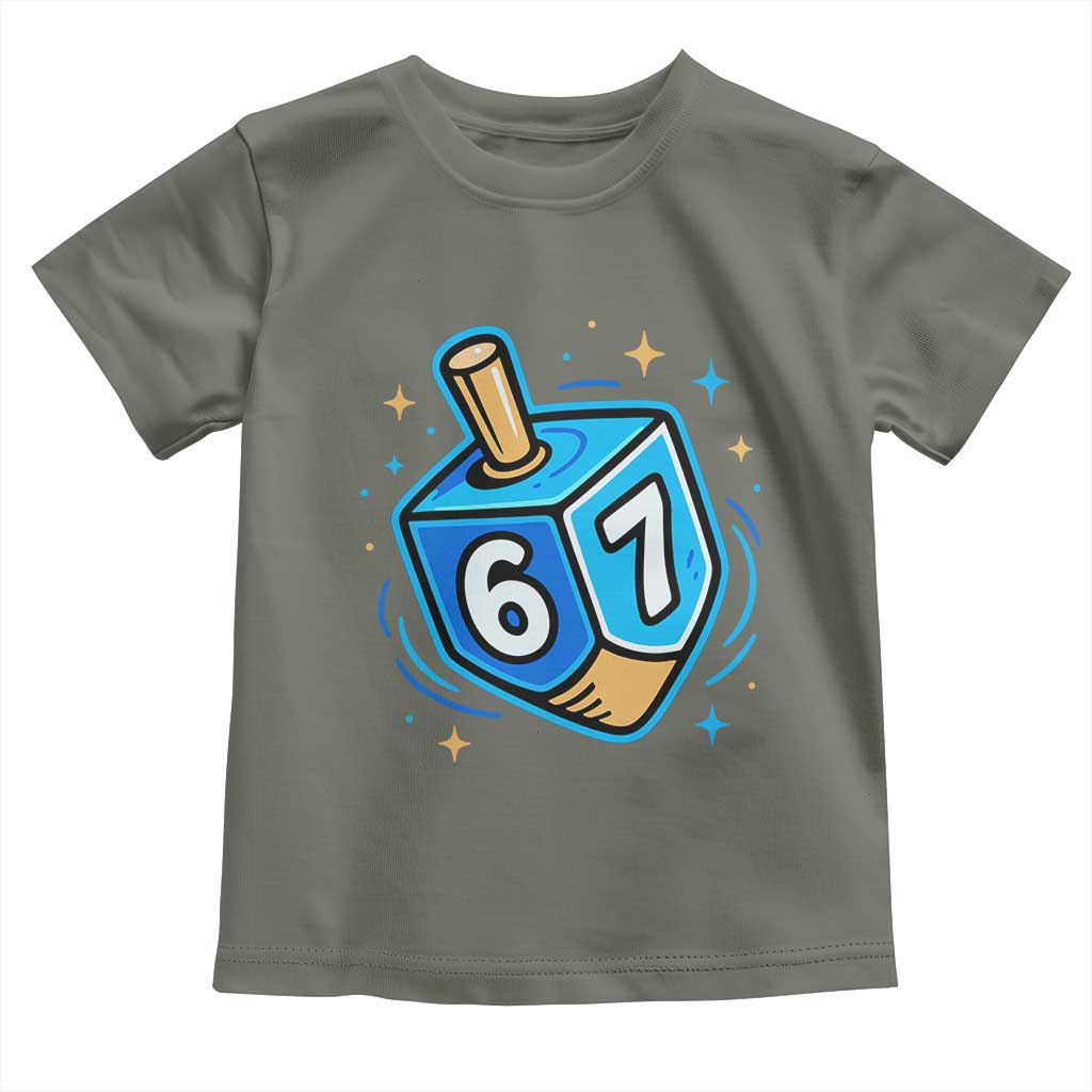Funny 67 Hanukkah Dreidel Toddler T Shirt Chanukah Star Of David TS11 Military Green Print Your Wear