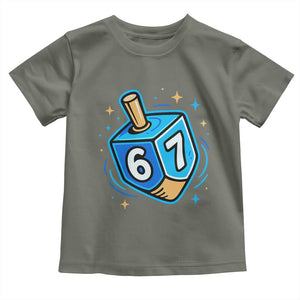 Funny 67 Hanukkah Dreidel Toddler T Shirt Chanukah Star Of David TS11 Military Green Print Your Wear