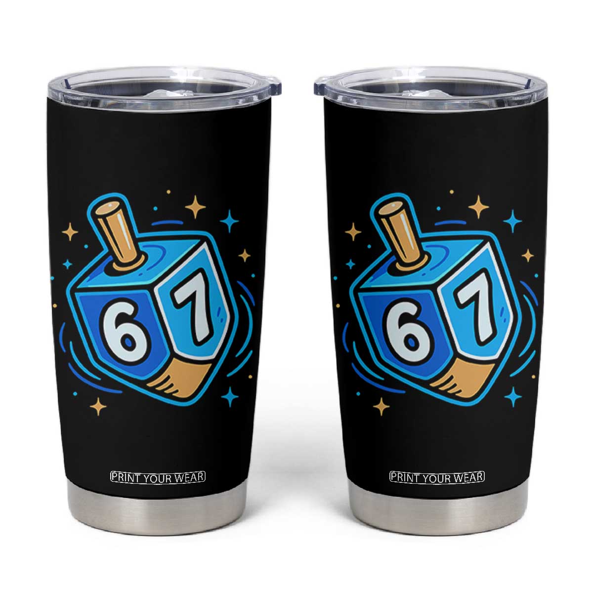 Funny 67 Hanukkah Dreidel Tumbler Cup Chanukah Star Of David TS11 Black Print Your Wear