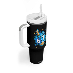 Funny 67 Hanukkah Dreidel Tumbler With Handle Chanukah Star Of David TS11 Print Your Wear