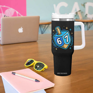 Funny 67 Hanukkah Dreidel Tumbler With Handle Chanukah Star Of David TS11 Print Your Wear