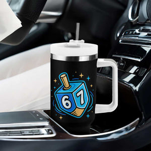 Funny 67 Hanukkah Dreidel Tumbler With Handle Chanukah Star Of David TS11 Print Your Wear