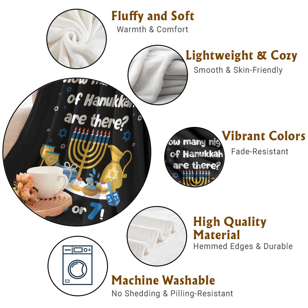 Funny 67 Hanukkah Throw Blanket How Many Nights Of Hanukkah Are There Not 6 or 7 TS11 Print Your Wear