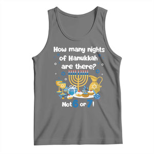 Funny 67 Hanukkah Tank Top How Many Nights Of Hanukkah Are There Not 6 or 7 TS11 Black Heather Print Your Wear