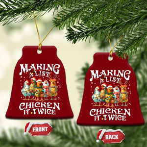 Making A List Chicken It Twice Ceramic Ornament Funny Christmas Chicken TS11 Print Your Wear